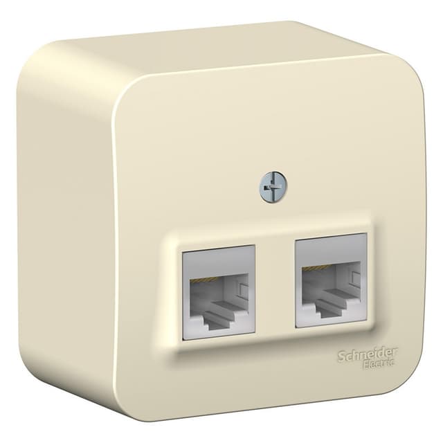 Розетка двойная компьютерная (интернет) Systeme Electric Blanca BLNIA045452, цвет молочный, два порта RJ45 Cat.5e.