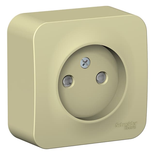 Розетка без заземления с защитными шторками Systeme Electric Blanca BLNRA001117, цвет бежевый, защита от детей.
