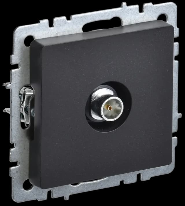Розетка TV IEK BRITE BR-A10-O-K02 (черный)