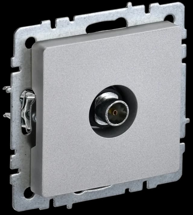 Розетка TV IEK BRITE BR-A10-O-K47 (алюминий)