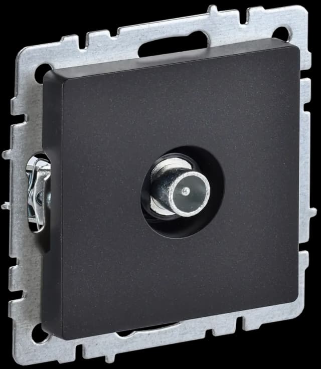 Розетка TV IEK BRITE BR-A10-P-K02 (черный)