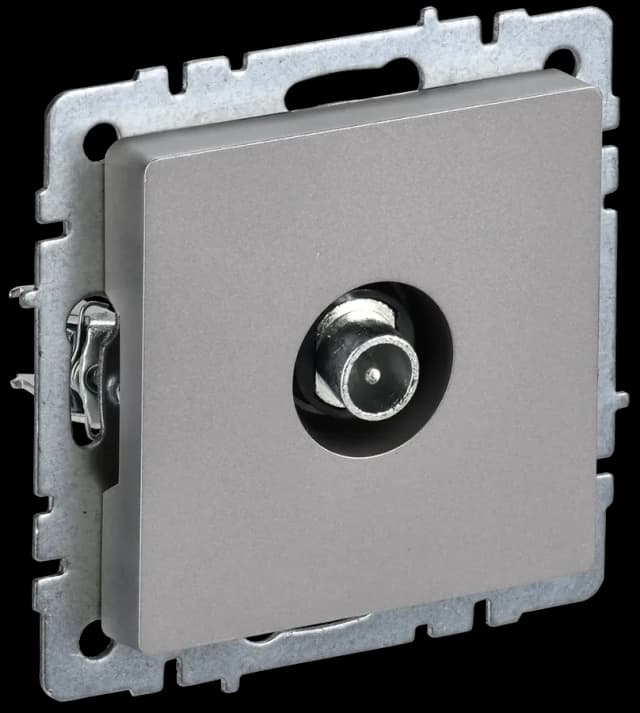 Розетка TV IEK BRITE BR-A10-P-K46 (сталь)
