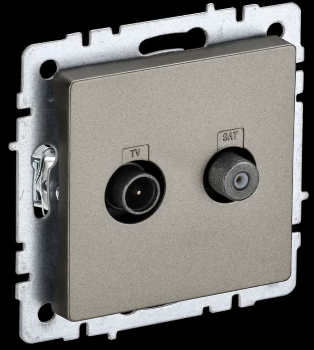 Розетка двойная TV IEK BRITE BR-AF20-O-K37 (шампань)