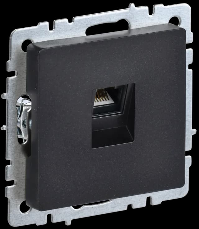 Розетка компьютерная IEK BRITE BR-K10-1-K02 (черный)