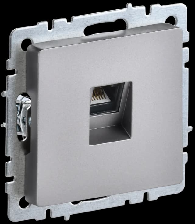 Розетка компьютерная IEK BRITE BR-K10-1-K46 (сталь)