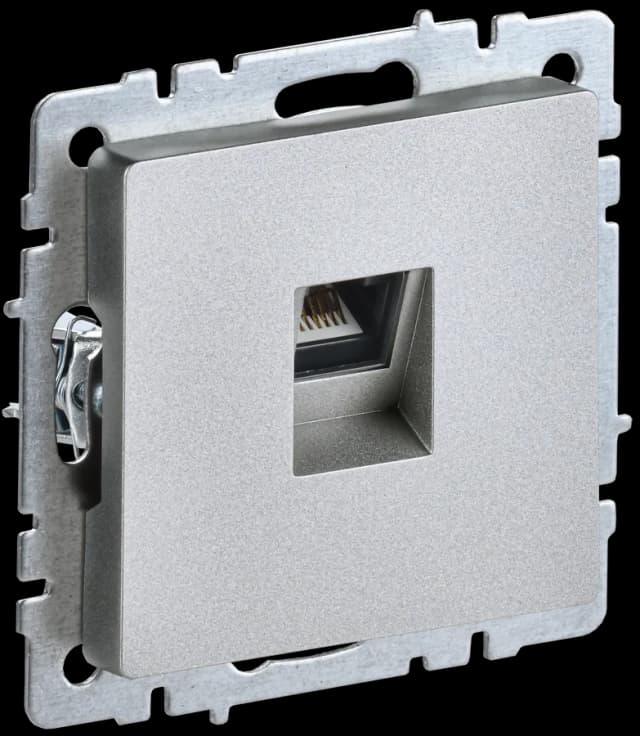 Розетка компьютерная IEK BRITE BR-K10-1-K47 (алюминий)