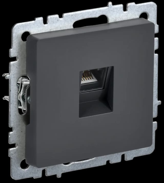 Розетка компьютерная IEK BRITE BR-K10-1-K53 (графит)