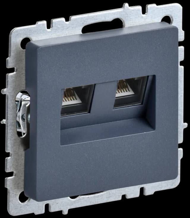 Розетка двойная компьютерная IEK BRITE BR-K20-1-K35 (маренго)
