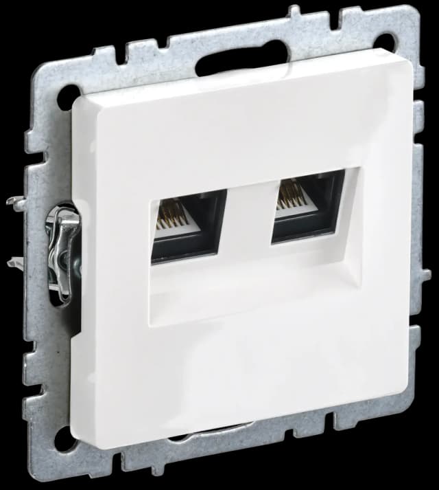 Розетка двойная компьютерная IEK BRITE BR-K20-2-K01 (белый)
