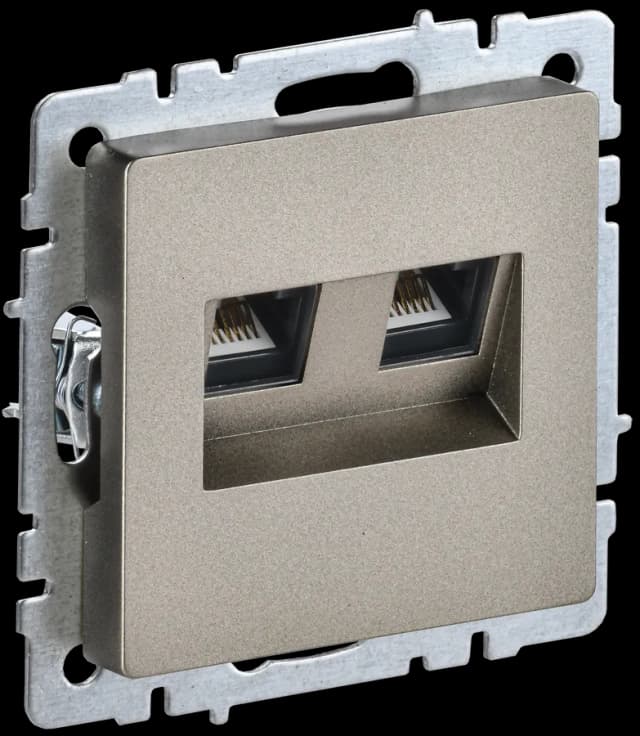 Розетка двойная компьютерная IEK BRITE BR-K20-2-K37 (шампань)