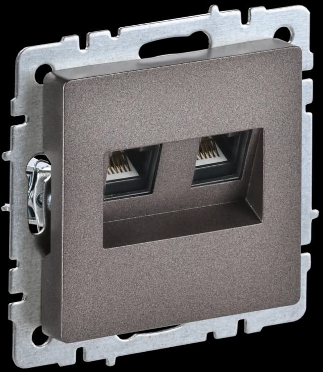 Розетка двойная компьютерная IEK BRITE BR-K20-2-K45 (бронза)
