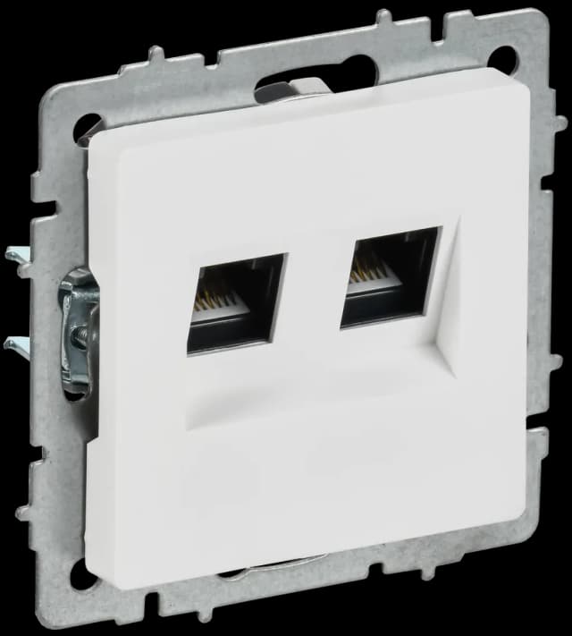 Розетка двойная компьютерная IEK BRITE BR-K20-2-K91 (белый арктический)