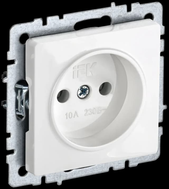 Розетка без заземления IEK BRITE BR-R10-10-K01 (белый)