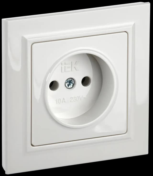 Розетка без заземления IEK BRITE BR-R10-10-K01-F (белый)