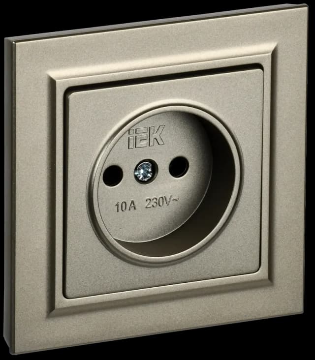 Розетка без заземления IEK BRITE BR-R10-10-K37-F (шампань)