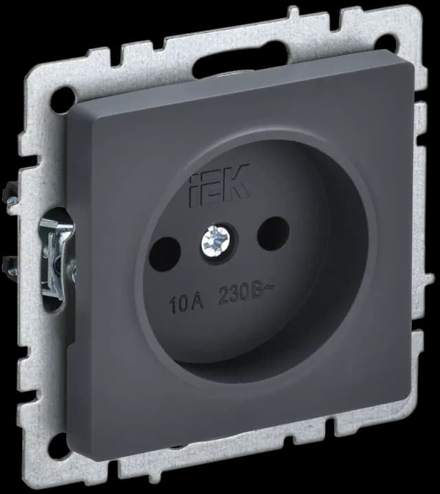 Розетка без заземления IEK BRITE BR-R10-10-K53 (графит)