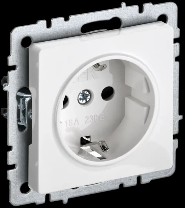 Розетка с заземлением IEK BRITE BR-R11-16-K01 (белый)