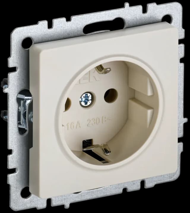 Розетка с заземлением IEK BRITE BR-R11-16-K10 (бежевый)