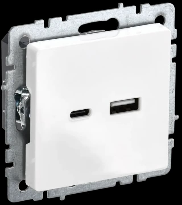 Розетка USB IEK BRITE BR-U22-018-K01 (белый)