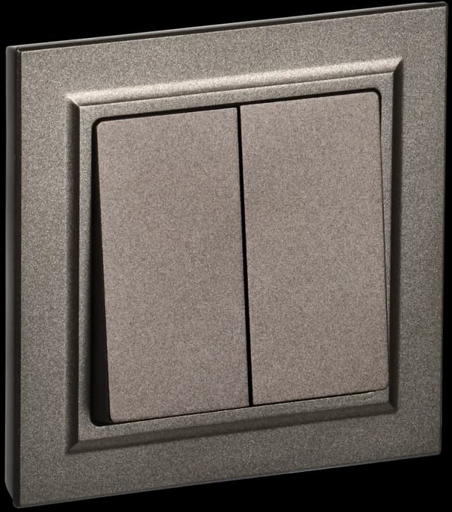 Выключатель 2-клавишный IEK BRITE BR-V20-0-10-K45-F (бронза)