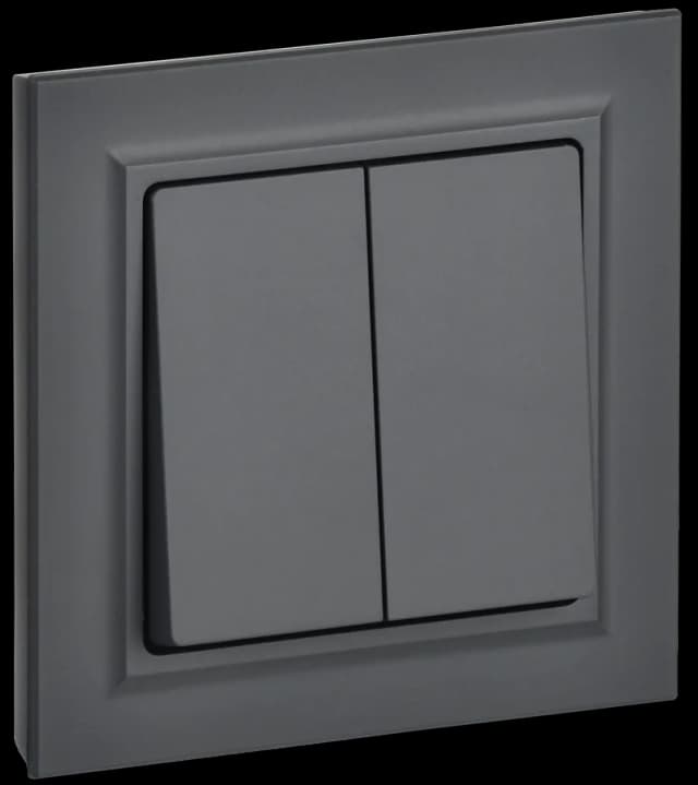 Выключатель 2-клавишный IEK BRITE BR-V20-0-10-K53-F (графит)