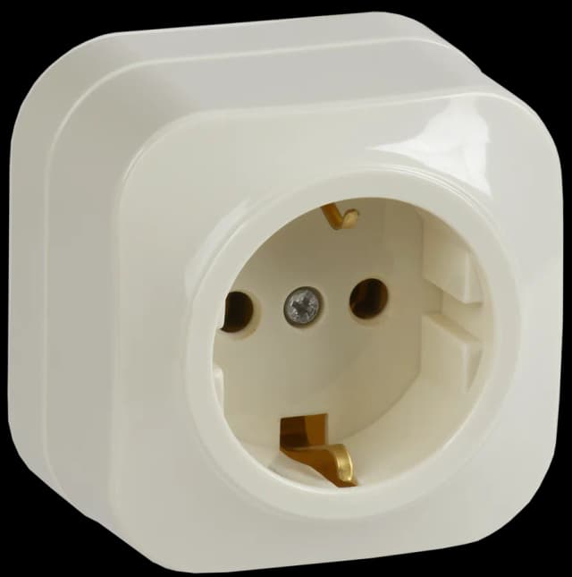 Розетка с заземлением IEK GLORY ERH11-K33-16 (кремовый)