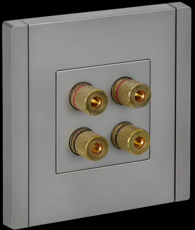 Розетка четырёхместная аудио с рамкой IEK FORTE&PIANO FP-S40-K46 (сталь)