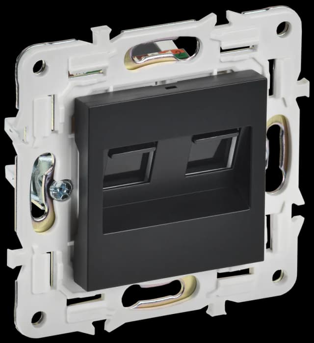 Розетка двойная компьютерная IEK SKANDY SK-K20-2-K02 (черный)
