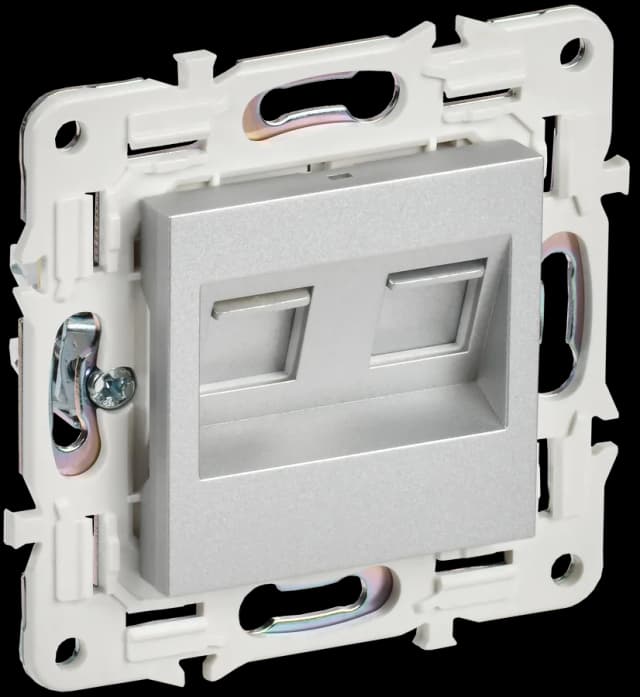 Розетка двойная компьютерная IEK SKANDY SK-K20-2-K23 (серебряный)