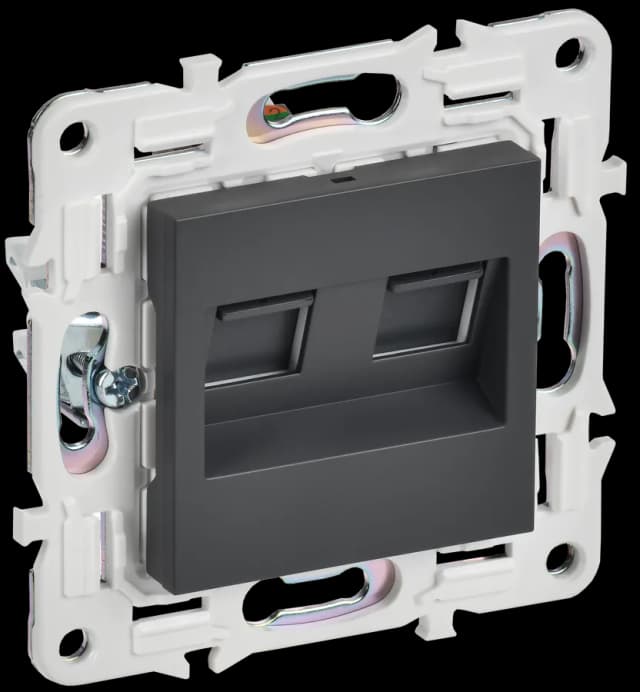 Розетка двойная компьютерная IEK SKANDY SK-K20-2-K48 (титан)