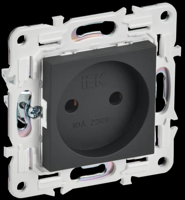 Розетка без заземления IEK SKANDY SK-R10-10-K53 (графит)