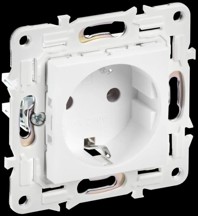 Розетка с заземлением IEK SKANDY SK-R11-16-K01 (белый арктический)