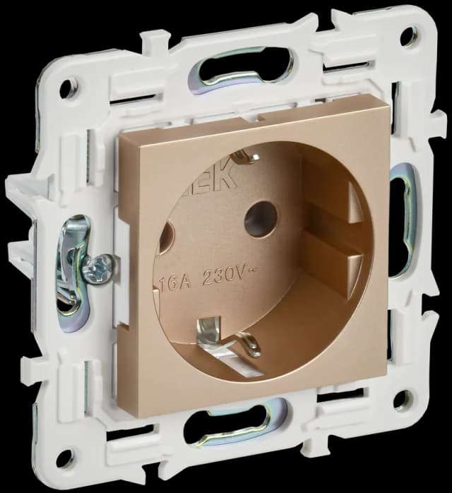 Розетка с заземлением IEK SKANDY SK-R11-16-K98 (песочный)