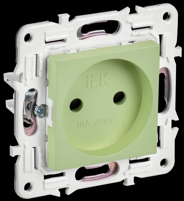 Розетка без заземления с защитными шторками IEK SKANDY SK-R13-10-K06 (мятный)