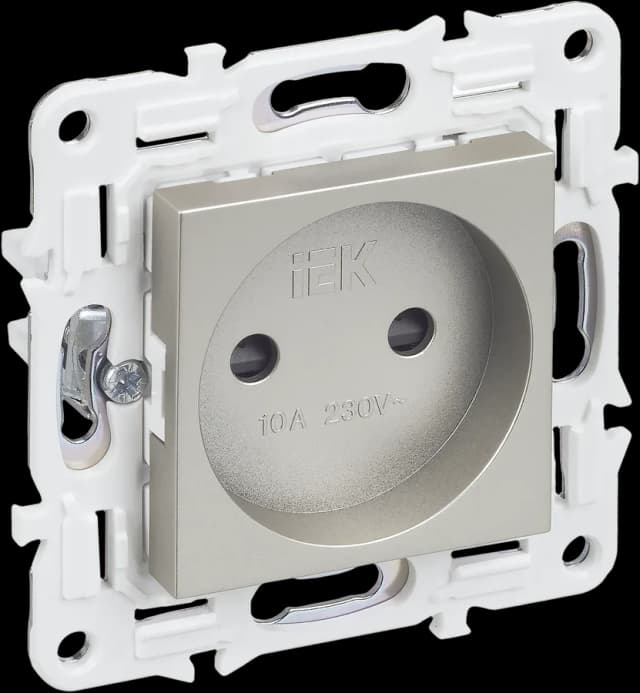 Розетка без заземления с защитными шторками IEK SKANDY SK-R13-10-K37 (шампань)