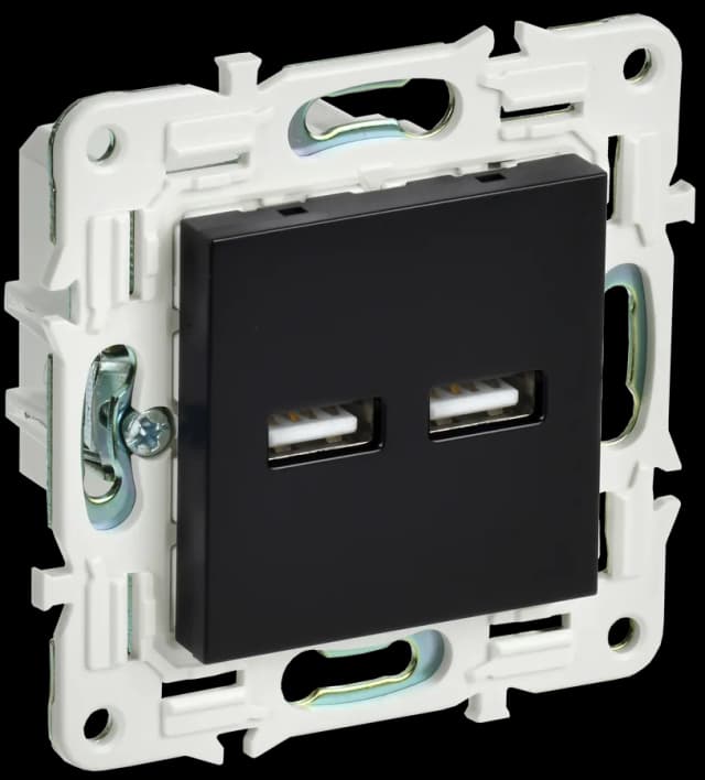 Розетка USB IEK SKANDY SK-U21-D31-K02 (черный)
