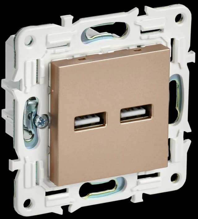 Розетка USB IEK SKANDY SK-U21-D31-K98 (песочный)