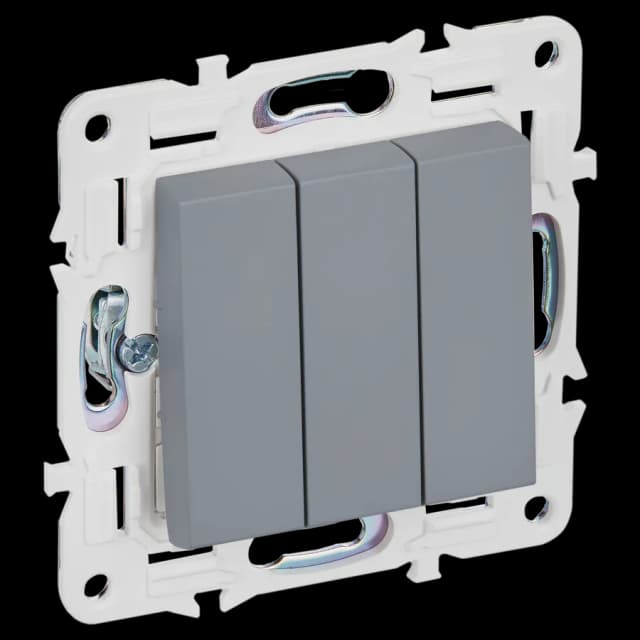 Выключатель 3-клавишный IEK SKANDY SK-V30-0-10-K03 (серый)