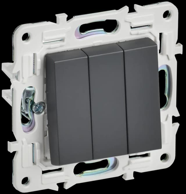 Выключатель 3-клавишный IEK SKANDY SK-V30-0-10-K48 (титан)