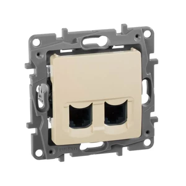Розетка двойная компьютерная RJ45 кат.5e Legrand Etika 672355 (слоновая кость)