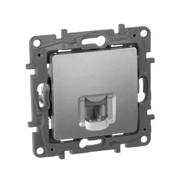 Розетка телефонная RJ11 Legrand Etika 672440 (алюминий)