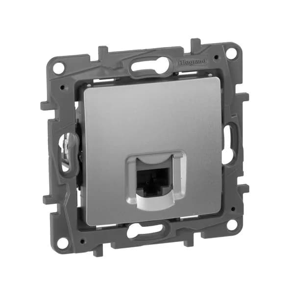 Розетка компьютерная RJ45 кат.5e Legrand Etika 672441 (алюминий)