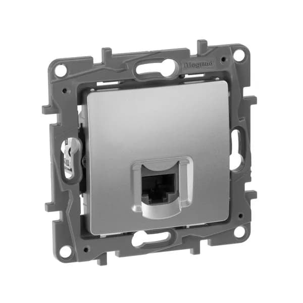 Розетка компьютерная RJ45 кат.6 Legrand Etika 672453 (алюминий)