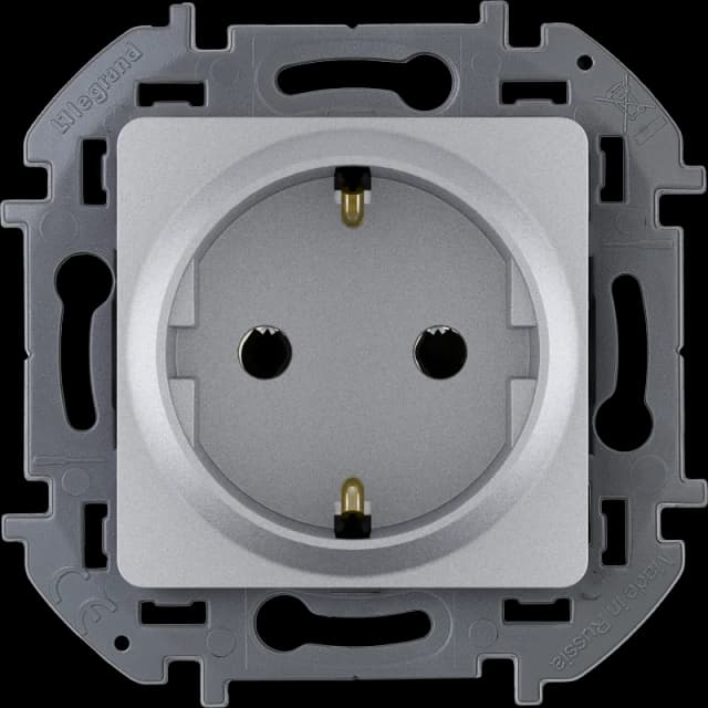 Розетка с заземлением Legrand Inspiria 673722 (алюминий)