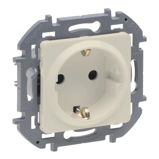 Розетка с заземлением со шторками Legrand Inspiria 673731 (слоновая кость)