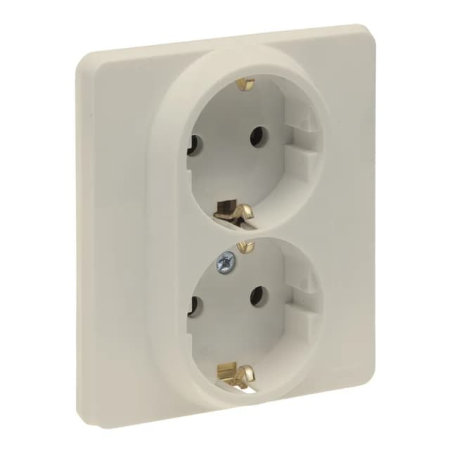 Розетка двойная с заземлением Legrand Inspiria 673751 (слоновая кость)