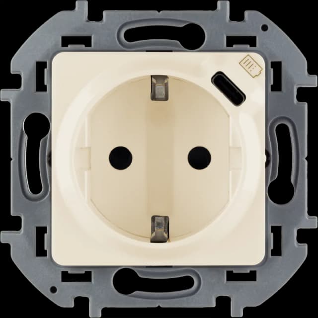 Розетка с заземлением и USB Legrand Inspiria 673771 (слоновая кость)