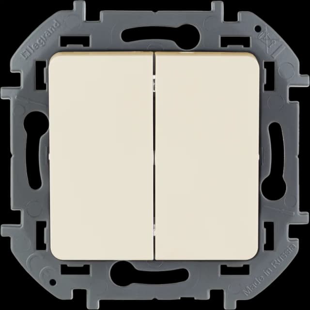 Выключатель 2-клавишный Legrand Inspiria 673621 (слоновая кость)