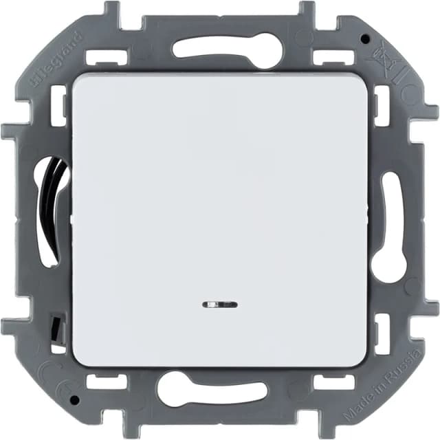 Выключатель 1-клавишный проходной с подсветкой Legrand Inspiria 673660 (белый)