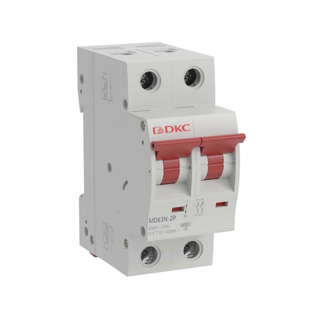Автоматический выключатель DKC YON max MD63 2P C 16А 6кА MD63N-2PC16